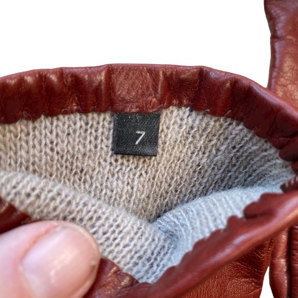 Portolano Garnet 100% Genuine Italian Leather Lambswool Lined Driving Glove-7(M) - Picture 4 of 7